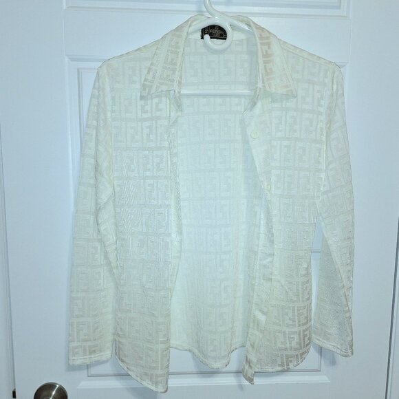 Vintage Fendi monogram sheer blouse - Picture 1 of 11